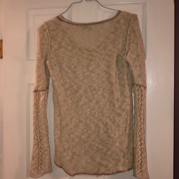 American Rag beige knit lace top - Picture 5 of 5